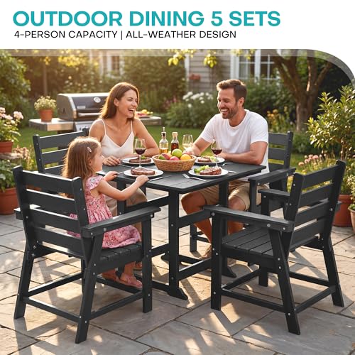 Image of HDPE Dining Chair, Set of 2, Black