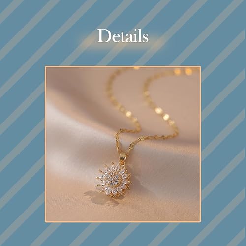 Miniatura 4 de Pulsera giratoria de girasol para mujer, collar de girasol, anillo ajustable, accesorios de joyería de flores, regalos, collar, accesorios, pulsera