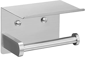 VAEHOLD Toilet Paper Holder Self Adhesive with Phone Shelf - Rustproof Stainless...