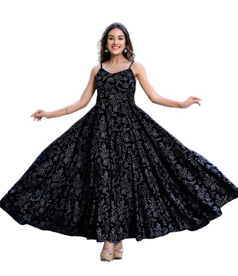 Image of Women Gown with Bandhej Print