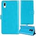 Produktbild Lankashi Premium Retro Business Flip Book Stand Brieftasche Leder Tasche Schütz Hülle Handy Telefon Case Für Logicom Le Spark 6.08" Abdeckung Wallet Cover Etui Holder (Blau)