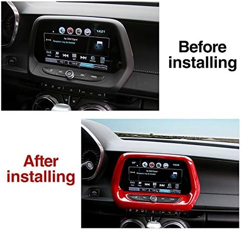 RT-TCZ for Camaro Navigation Touch Display Screen Trim Cover, Red Interior Accessories for Chevrolet Camaro 2017 2018 2019 2020