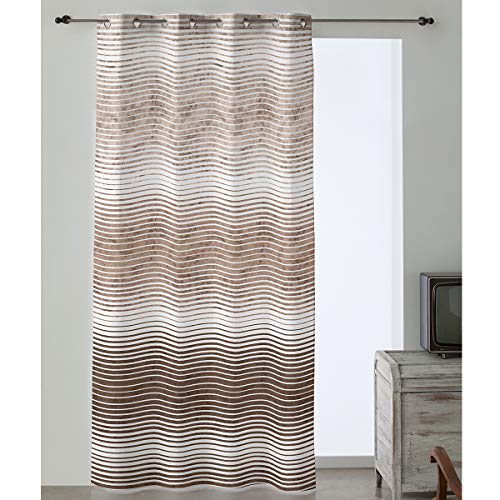 Camatex Lanovenanube - Cortina confeccionada con ollaos Abril - 150x260 cm - Color Beig