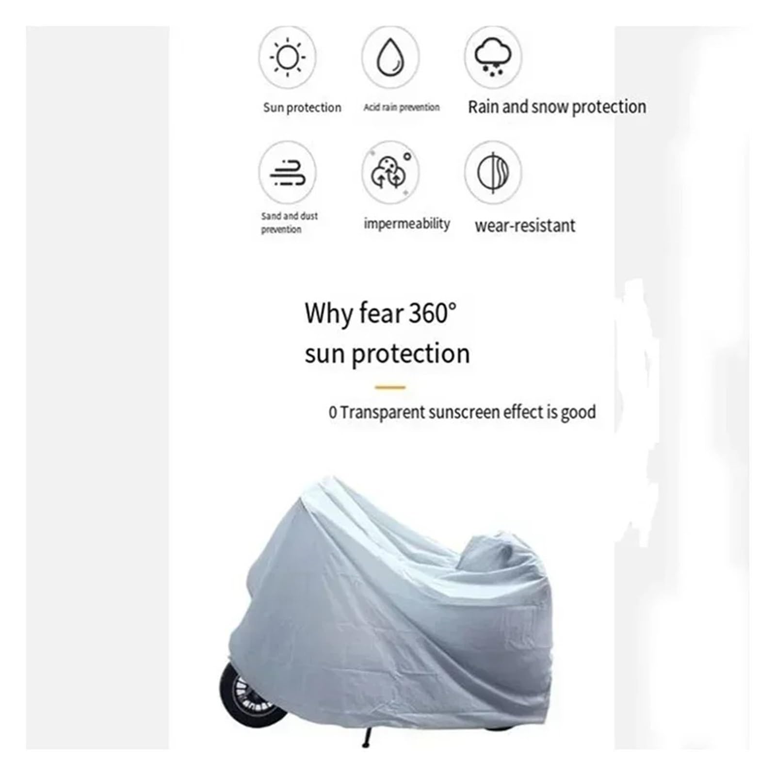 Funda para Moto Scooter para Motocicleta Cubierta Protectora Y Exterior Impermeable para Bicicleta Scooter Polvo Protección A Prueba Rayos para Motor(S 100X200CM)