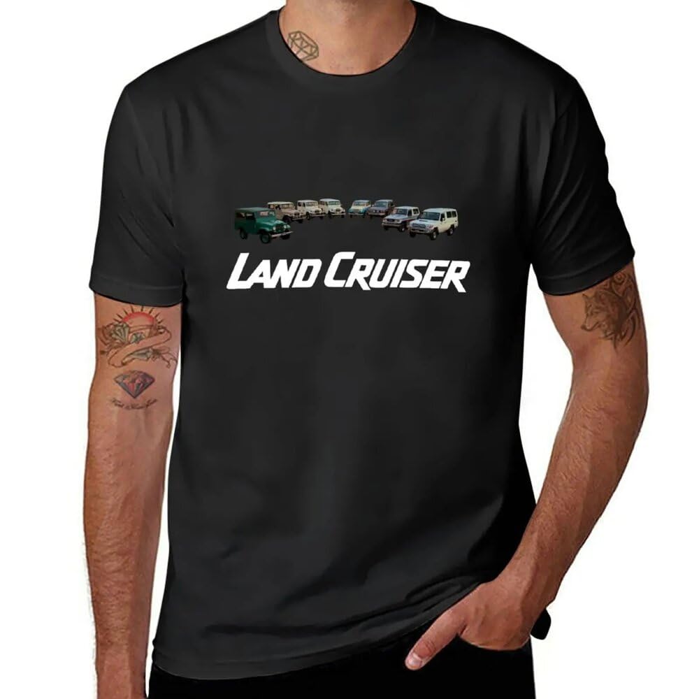MKCSHCBV Landcruiser Lineup T-Shirt Black t Shirts Sweat Shirt Animal Print Shirt for Mens Cotton t Shirts Black L