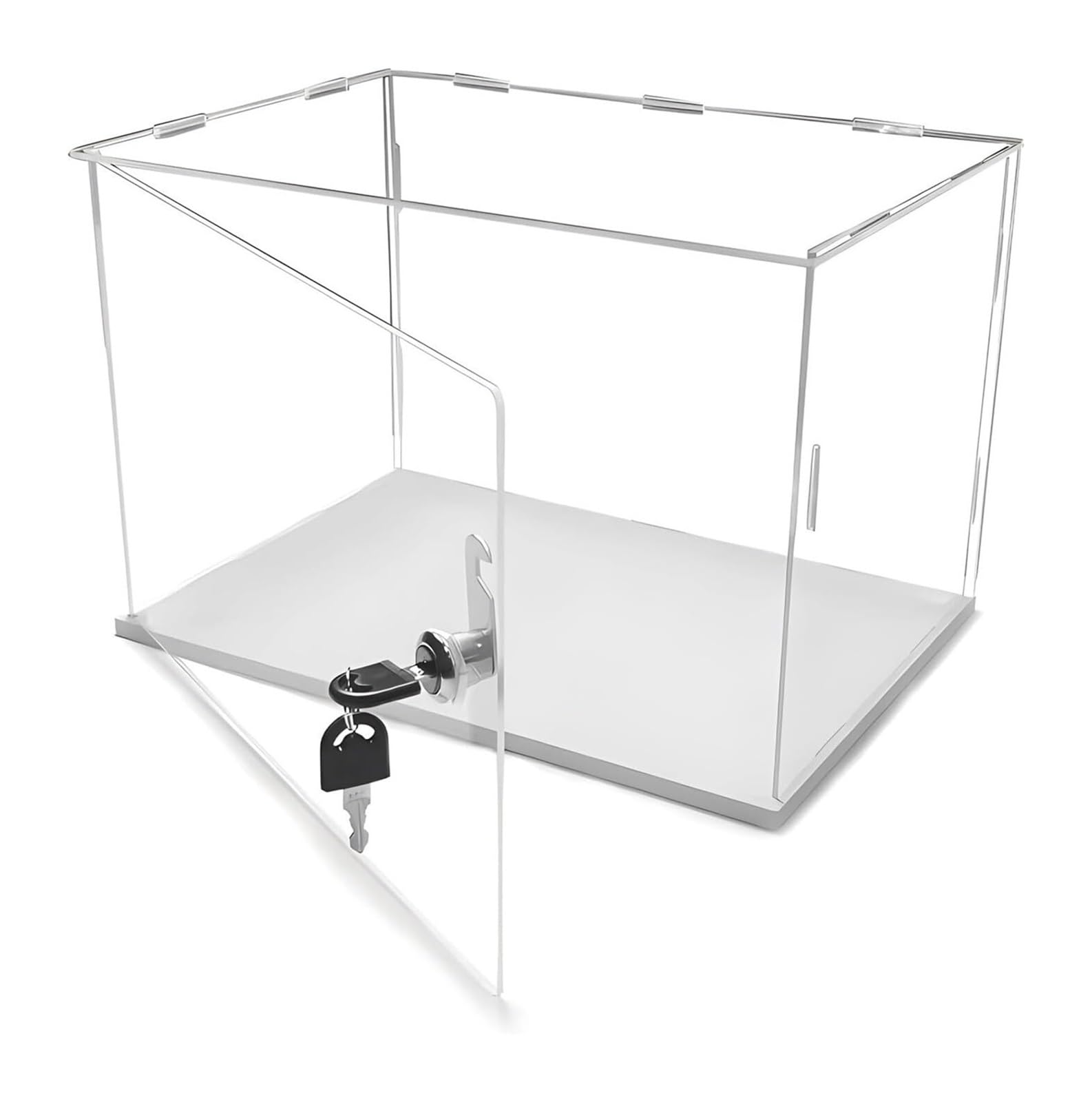 Clear Acrylic Organizer Box, Clear Acrylic Display Case With Lock For Collectibles Multiple Sizes(12x12x12in(30x30x30cm))