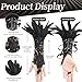 yefiuo Black Lace Gloves Wrist Sleeve,Feather Fashion Hand Sleeve Lace Elastic Bracelet Hook Finger Gloves for Halloween,Wedding,Tea Party,Masquerade,Nightclub,Daily Cuff Decoration Ma'am Girls