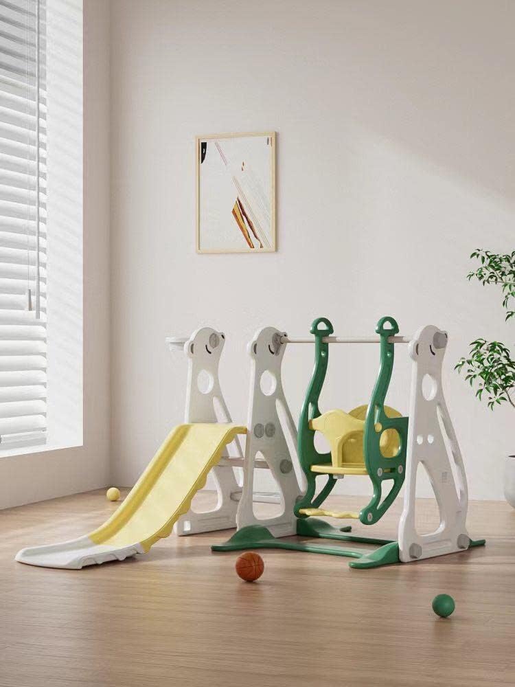 RBW TOYS Slide for Kids Toys Set 3 in 1 Outdoor Play Structure Jumbo Slide and Swing with Basket Ball Game "baby swing" (246376-3in1set)