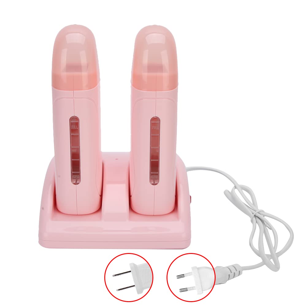 JEOZBM Scaldacera, Scaldacera Elettrico per Depilazione Doppio, Macchina per Depilazione Professionale Unisex, Macchina per Cera di Paraffina per Saloni Domestici(220V-Rosa)