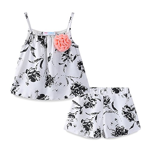 Image of Mud Kingdom Toddler Girls Sleeveless Tank Top and Shorts Set 2 Piece Floral Casual Summer Outfits