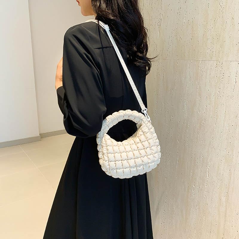 Small Quilted Bubble Bag Lightweight Puffer Handbag Soft Down Cotton Padded Shoulder Crossbody Bag4