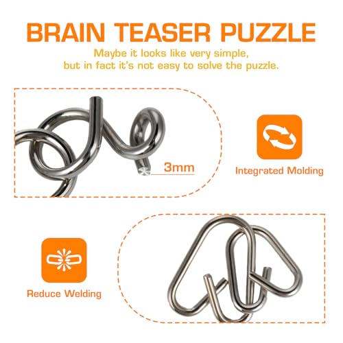 24-teiliges Metallpuzzle Set, Knobelspiele für Erwachsene, Geduldsspiel für Erwachsene, Geschicklichkeitsspiele, Geduldspiele für Kinder, IQ Puzzle 3D Brainteaser, Geschenkidee für alle Altersgruppen