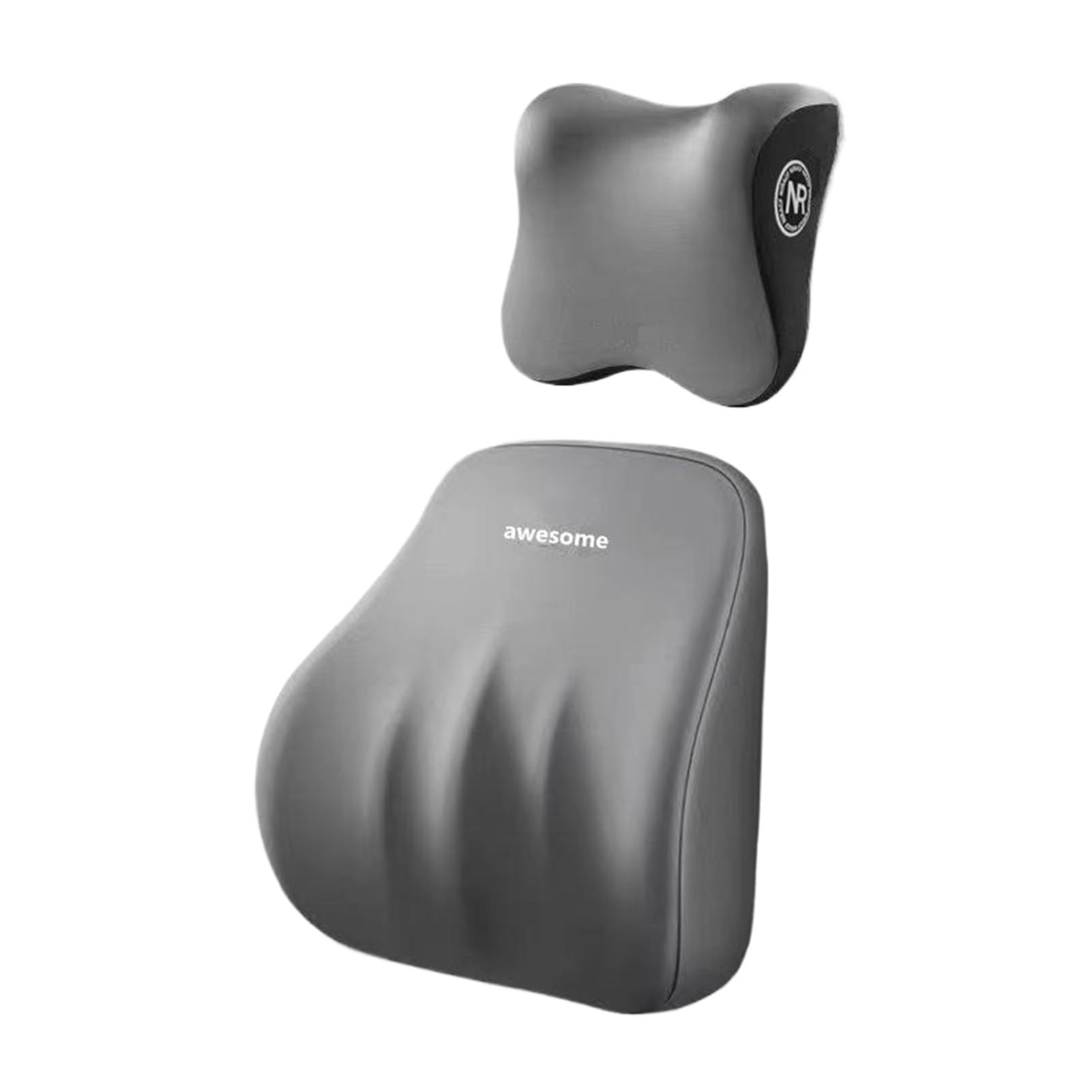 KIXZSAZ Luxury Memory Foam Car Seat Pillow Set For Head Neck And Lower Back Support Providing Comfort And Support. Offers For Head Car Headrest Lumbar, Gray