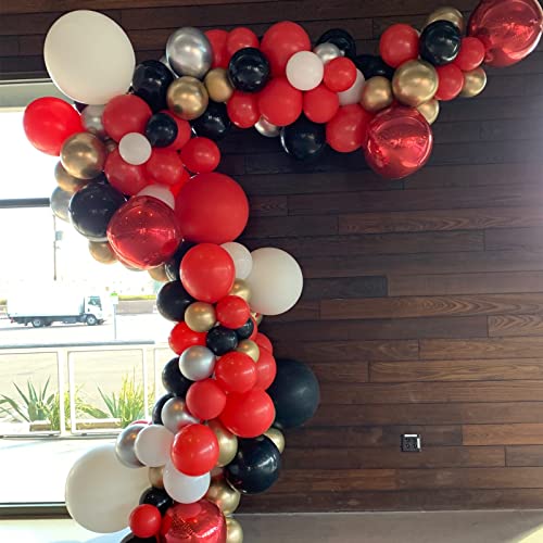 Image of Voircoloria 130pcs Red Balloons Different Sizes 18 inch 12 inch 10 inch 5 inch Party Latex Balloons for Valentine's Day Birthday Christmas Baby Shower Wedding Anniversary Party Decorations