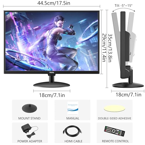 Image of 19 inch Monitor 1440x900 Desktop Monitor 16:10 Screen with HDMI VGA AV BNC USB Port, 60Hz, VESA, Remote Control, Built-in Speaker, Display for PC Computer Laptop