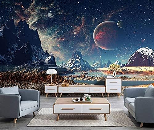 LINGXUQK Psychedelic Galaxy Space Tapestry Hippie Astronaut Living Room Decor Moon And Mountain Desert Landscape Wall Decor For Bedroom Aesthetic