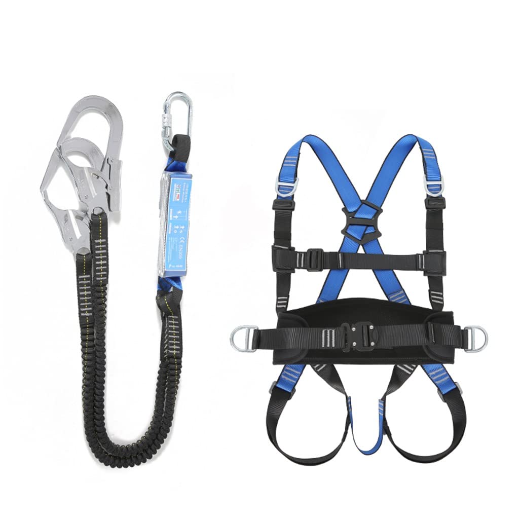 SwaYve Kits de Harnais de Sécurité, Ceinture de Protection Contre Les Chutes Du Corps À Arrêt Complet Pour L'Escalade, L'Alpinisme, Les Pompiers, La Descente En Rappel/Double Hook