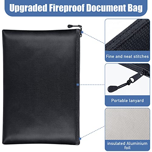 4 Pack Fireproof Document Bags 13.4 X 9.4 Inch Waterproof And Fireproof Money Bag Document Holder With Zipper Fireproof Safe Storage Bag For A4 Documents, Money, Passport And Tablet #TOP3