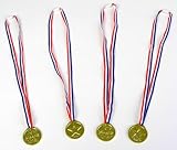 4 Gewinner-Medaillen mit Umhängeband als Spielzeug z. B. für Kindergeburtstag, Mottoparty, Karneval, Fasching etc