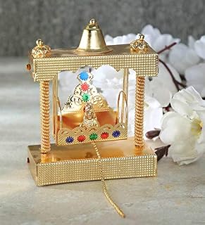 Itiha Mandir balgopal or Laddu Gopal jhula Swing for Home Temple mandir or car Dashboard showpiece