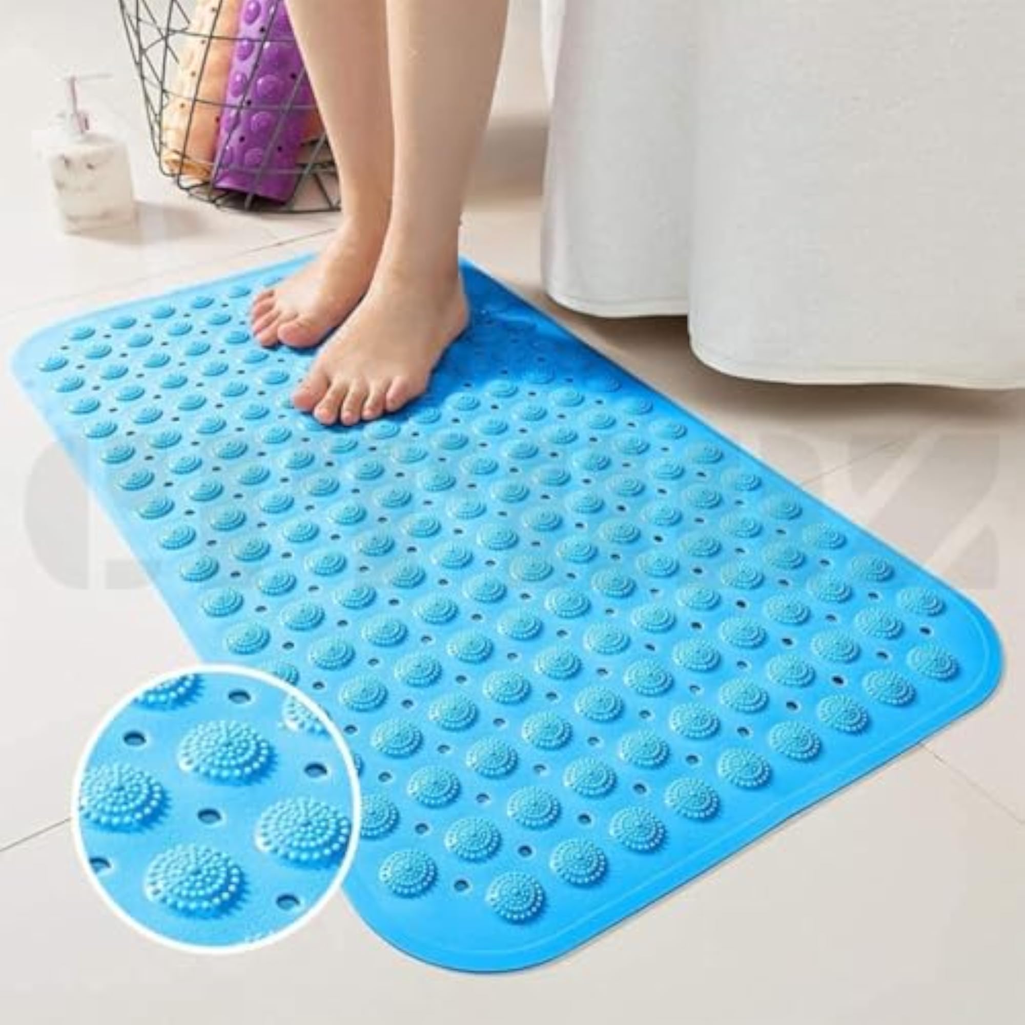 Comfortable PVC Soft Bathroom Floor Mat with Drainage Holes