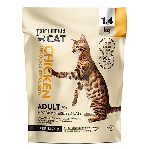 PrimaCat - Trockenfutter für sterilisierte Katzen, Geschmacksrichtung Huhn, 1,4 kg