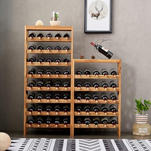 Soporte para botellas de vino en roble 35 compartimentos miniatura 2