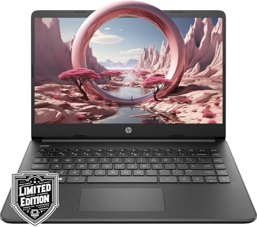 Image of HP 14 inch HD Laptop | Back to School Limited Edition with 1 Year Microsoft 365 | Intel Quad-Core Processor | 32GB RAM | 640GB Storage | Long Battery Life | Black | w /WOWPC Bundle | Windows 11