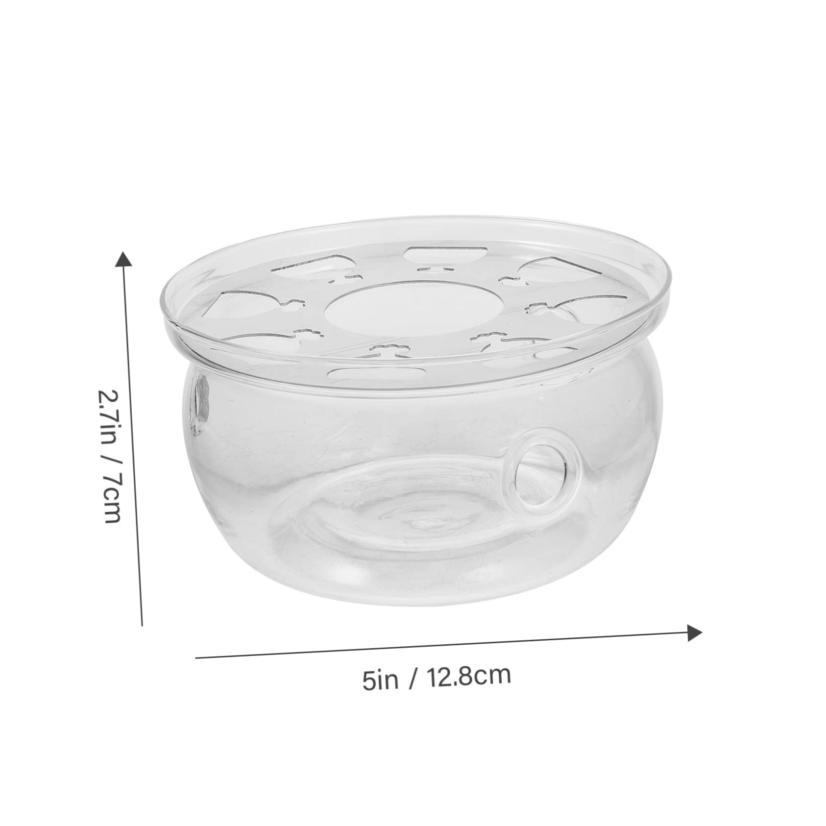 ULTECHNOVO Glass Teapot Warmer Stand Vintage Heat Preservation Base for Teapots Glass Material Compact Design for Home Office Tea House Cafe Elegant Tea Heating Tool