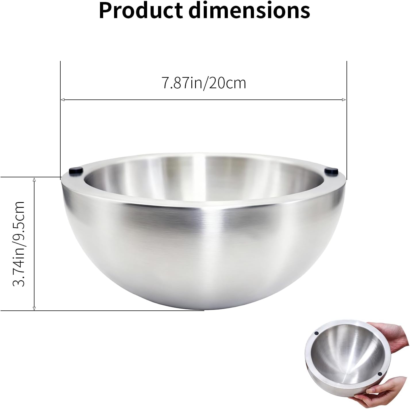 Dip Chiller Bowl 1 Pack- 35oz Large Capacity, Stainless Steel Insulated Party Ice Serving Bowl, Salad Pod for Parties Salsa, Guacamole, Condiments, Sauces, Food & Salad Hot or Cold