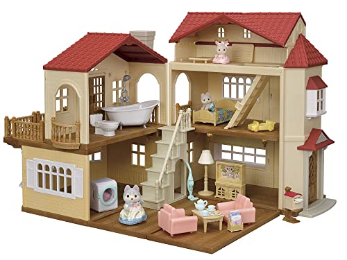 Sylvanian Families 22-RZ Large House with Red Roof Deluxe Set - Secret Room in Attic