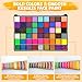 MULVINNIE 54 Colors Face Painting Kit, Non-Toxic Water Activated Face Paint Palette, Facepaint Makeup Kit with Brushes, Stencils, Gems, for Festivals, Halloween, Carnival, Birthday Parties