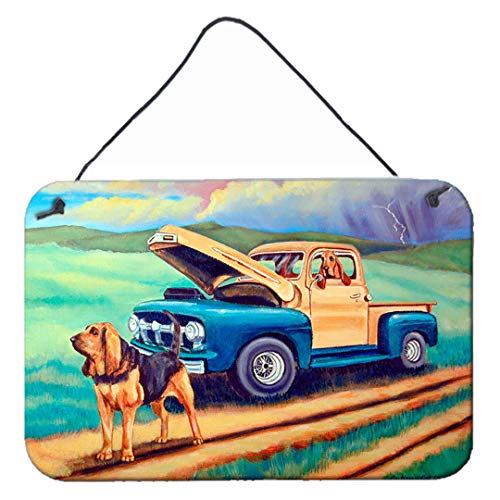 Caroline's Treasures 7513DS812 Bloodhound Wall or Door Hanging Prints Aluminum Metal Sign Kitchen Wall Bar Bathroom Plaque Home Decor, 8x12, Multicolor