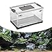 Bothyi Clear Folding Reptile Tank Habitat Breeding Tank Multifunctional Front Knob Door Desktop Pet Enclosure Ventilated Box, Black L