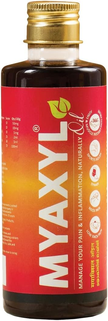 Kerala Ayurveda Myaxyl Oil | Ayurvedic Pain Relief Oil for Back Pain, Knee Pain, Joint & Muscle Pain | Fast-Absorbing, Non-Greasy Formula | 200ml