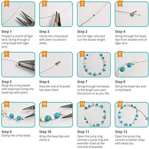 Sunnyclue Diy 6Pcs Boho Shell Beads Beach Charm Ankle Bracelet Making Kit Foot Chain Sandal Beads Anklets Adjustable Foot Jewelry Making With Starfish Sea Turtle Charms Turquoise Stone, Instruction #TOP3