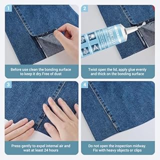 Colla per Tessuti, Colla Tessuto, Adesivo Trasparente e Impermeabile, Resistente ai Lavaggi, Cuce Colla Liquido, Extra Forte e Permanente, Professionale