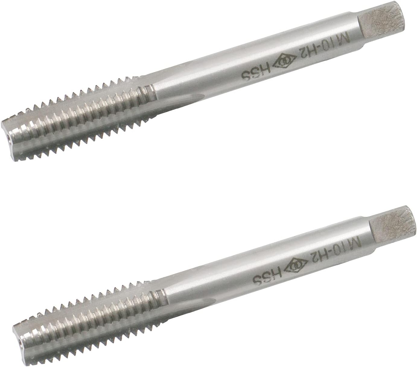 Aopin M10 x 1.5 Taper Hand Tap HSS Metric Female Thread High Speed Steel Hand/Machine Use Straight Flute Screw Tap, For Used To Make New Threads, Re-Thread Damaged And Jammed Threads 2 Pcs