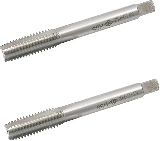Aopin M10 x 1.5 Taper Hand Tap HSS Metric Female Thread High Speed Steel Hand/Machine Use Straight Flute Screw Tap, For Used To Make New Threads, Re-Thread Damaged And Jammed Threads 2 Pcs