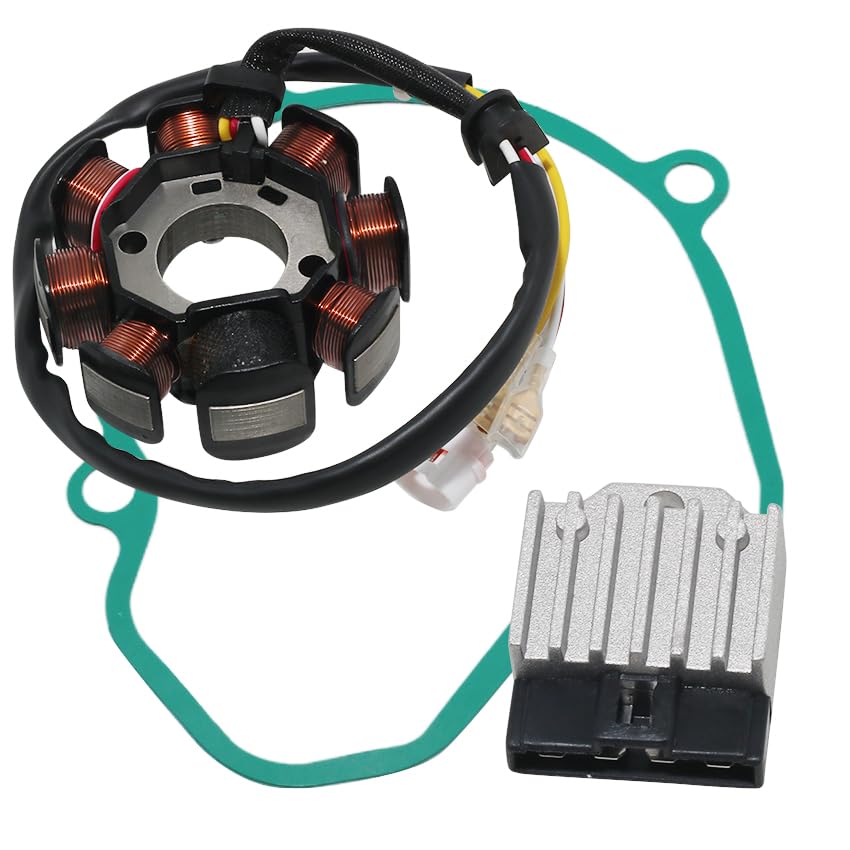 Stator Coil Rectifier Stator Gasket for KTM 250 400 450 520 525 540 Stator Coil Rectifier Stator Gasket Stator Coil OEM 59039104000 59039104200 Rectifier OEM 50311034000 Stator Gasket OEM 59030040000
