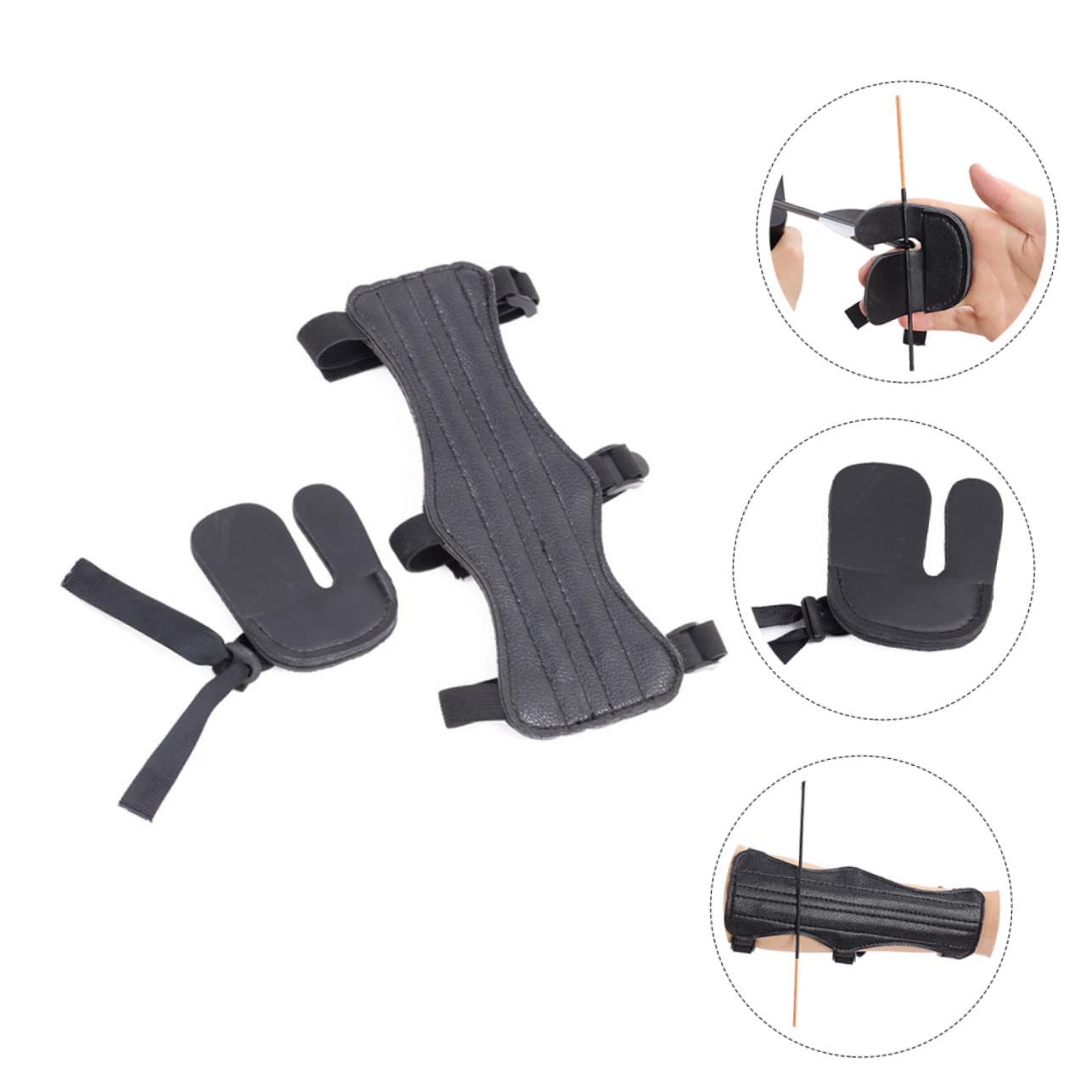 Generic Professional Archery Armguard Set Finger Tab Portable for Shooting Archery Equipment Sturdy and Comfortable