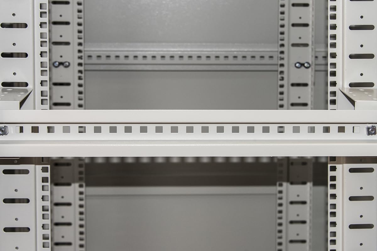 ARMADIO RACK 19" 42U (A)2055, (L)800, (P)800 COLORE GRIGIO PORTA VETRO DISASSEMBLATO CON GUIDACAVI LATERALE