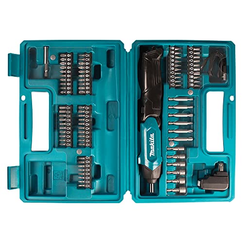 Makita DF001DW Akku-Knickschrauber mit integriertem Akku inklusiv Zubehör-Set im Transportkoffer, 30 W, 3.6 V, Blau, (L… – Bild 4