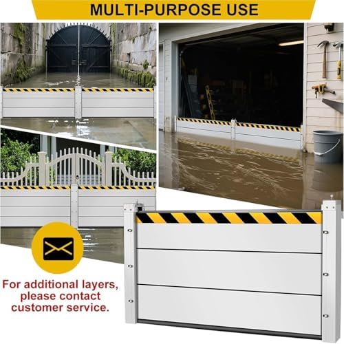 Reusable Aluminum Flood Barriers for Home - Outdoor Water Barriers for Garage Doors & Basements - 120x60cm Flood Control Solutions for Effective Water Protection