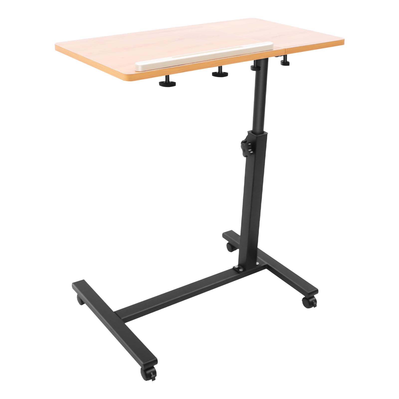 Mesa auxiliar con ruedas, mesa de aseo ajustable en altura, mesa de ordenador, mesa para ordenador portátil, mesa de PC giratoria 360° para oficina, mesa de cama de enfermería, escritorio (imitación