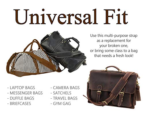 Messenger Bag Strap Replacement | Quality Genuine Cowhide Leather Adjustable Shoulder Strap | For Messenger, Laptop, Camera, Travel Bags And More (Light Brown) #TOP4
