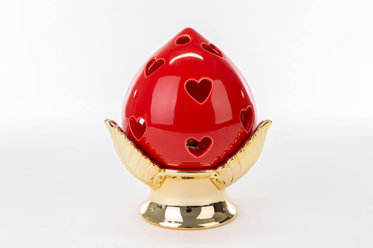 Pomo pigna led en porcelaine rouge or, la magie d'un intérieur chaleureux
