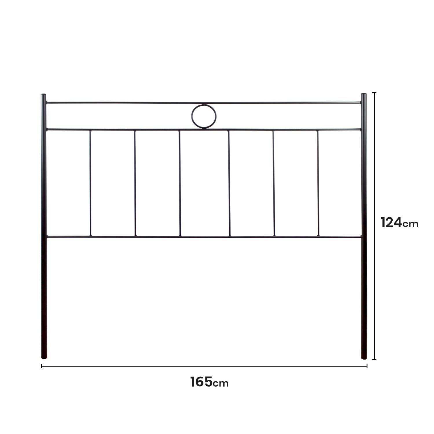 El Herrero Cabecero de forja para Cama | Cabezal Juvenil y Matrimonio | Modelo Leo | Producto Artesanal, Hecho en España Negro, para Cama de 160 cm (165 cm)