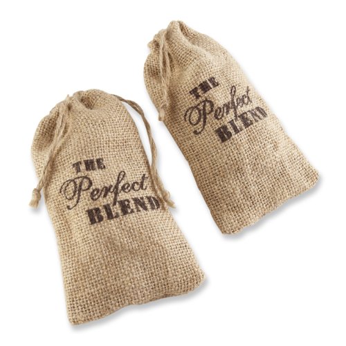 Kate Aspen Set of 12 The Perfect Blend Coffee Favor Kit, Rustic Burlap