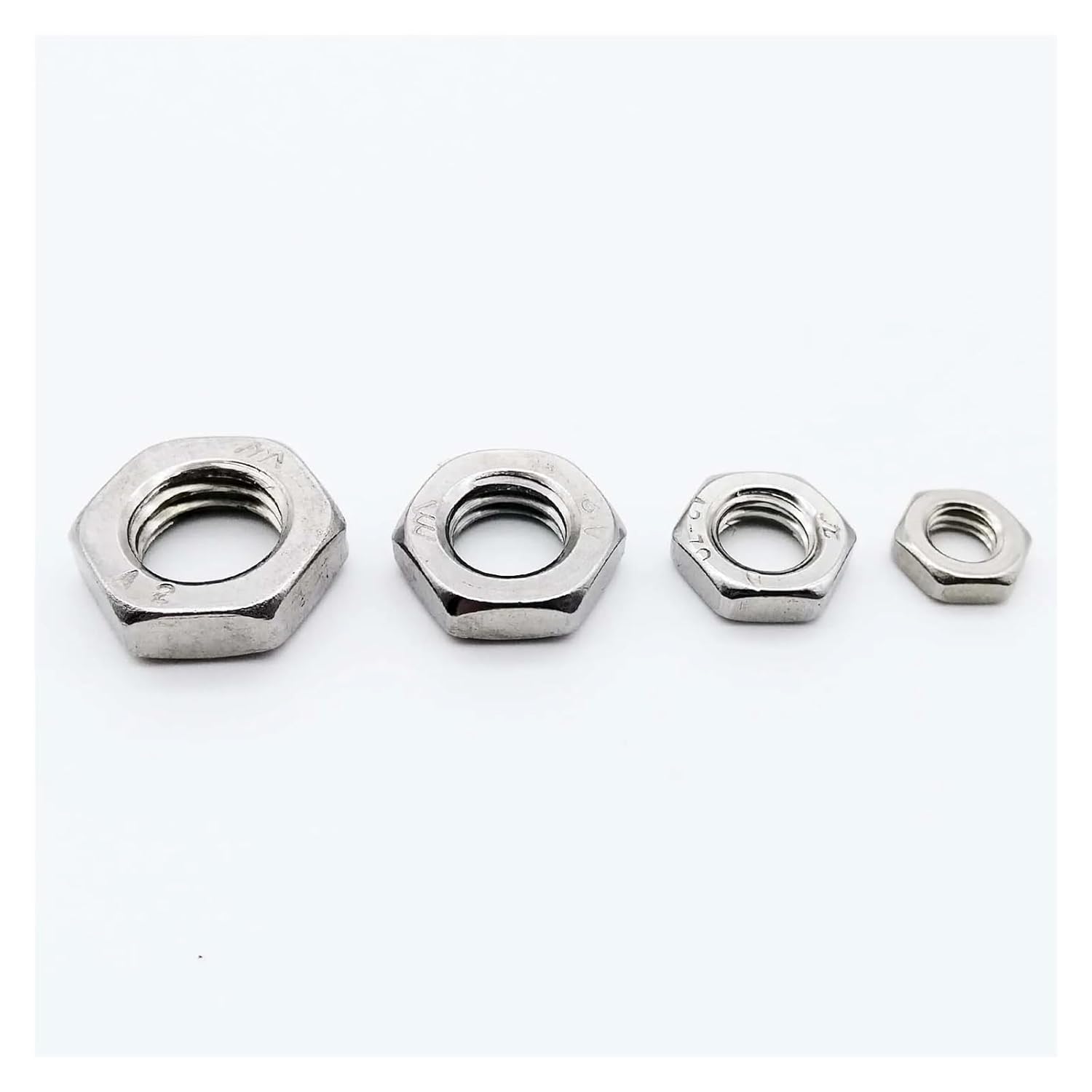 2/25pcs M2 M2.5 M3 M4 M5 M6 M8 M10 M12 M14 M16 304 A2-70 Stainless Steel Flat Hex Hexagon Thin Nut Jam Nut DIN439 GB6172(M12 5pcs)